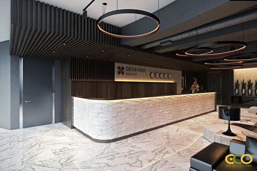 Nội thất sảnh nhà hàng khách sạn sang trọng