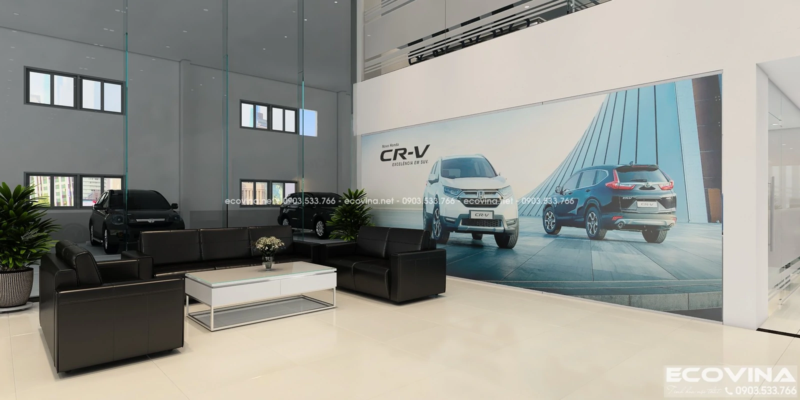 thiet ke thi cong noi that showoom honda binh phuoc dep 3