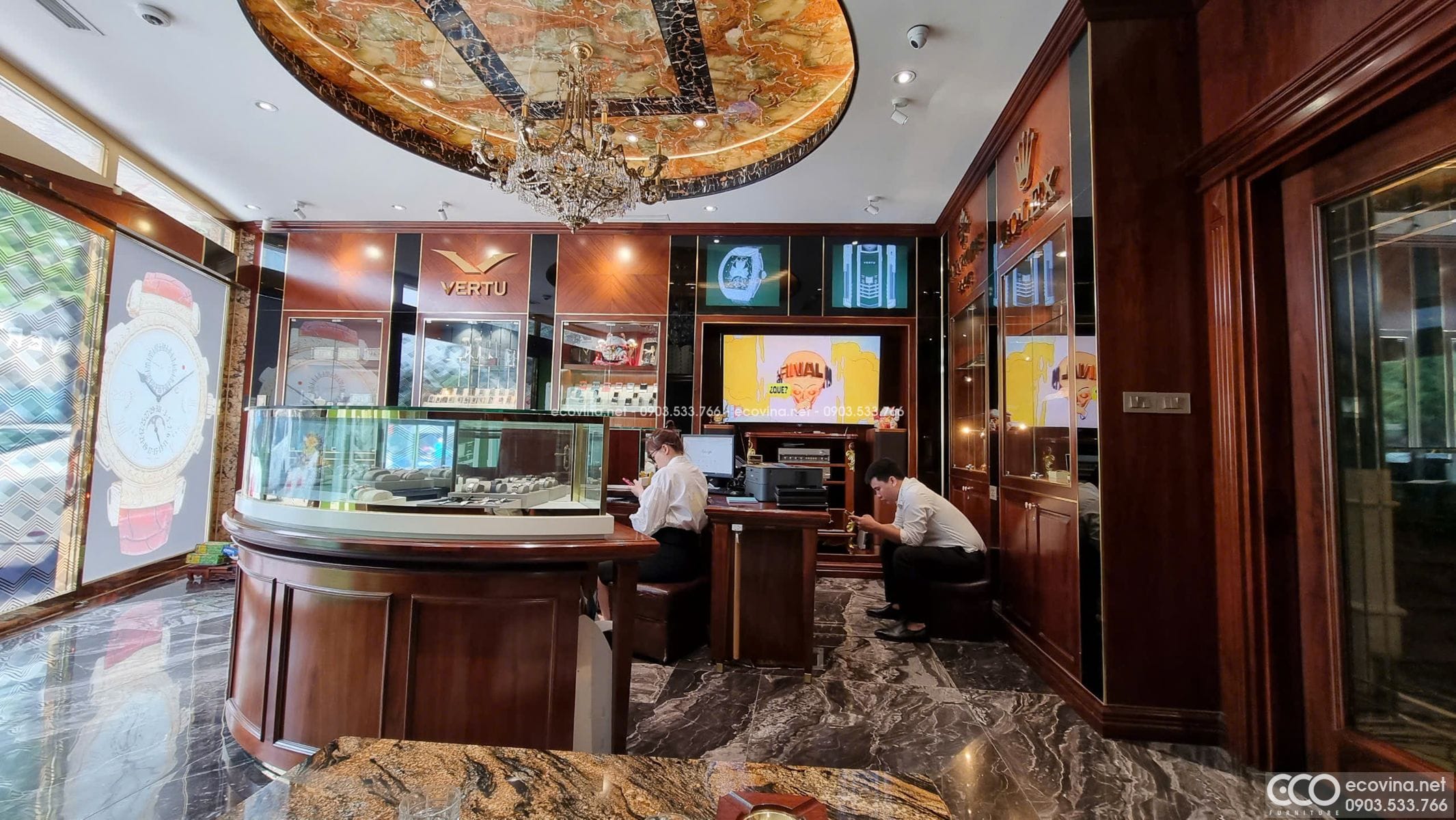 thiet ke thi cong noi that tron goi shworoom dong ho dien thoai cao cap 21