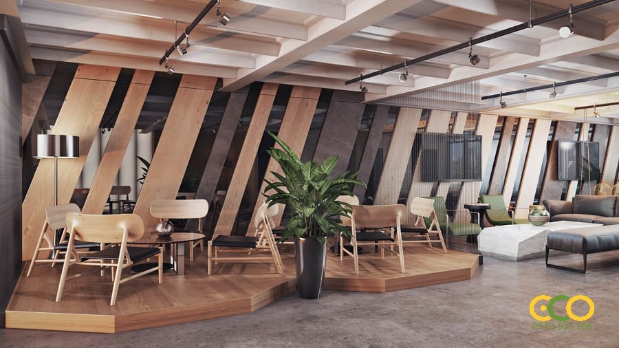 Thiết kế thi công nội thất văn phòng rộng rãi, sang trọng 