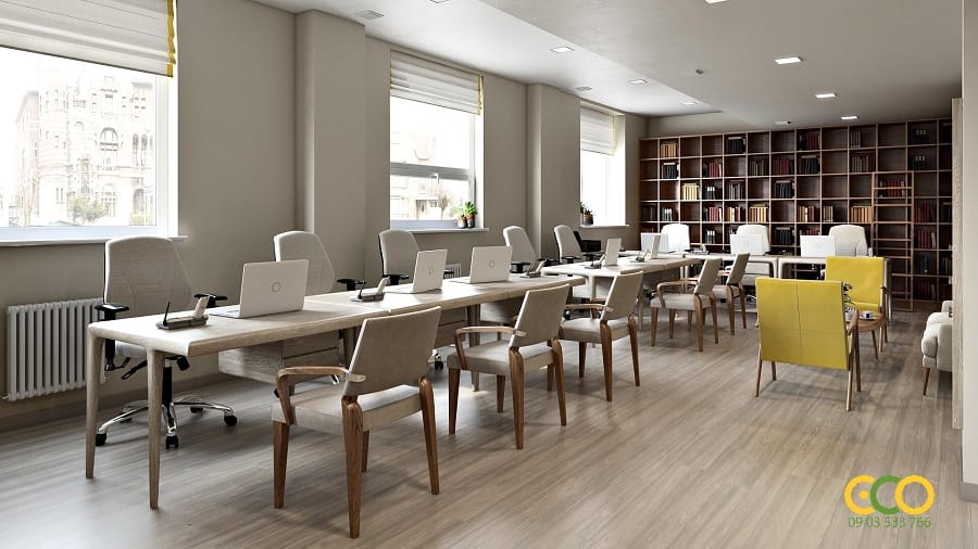 Báo giá thiết kế thi công nội thất văn phòng theo yêu cầu 7 Thiết kế văn phòng làm việc nhẹ nhàng, đặc sắc
