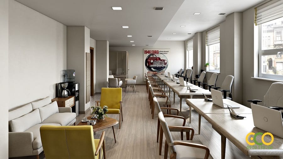 Báo giá thiết kế thi công nội thất văn phòng theo yêu cầu 6 Thiết kế văn phòng làm việc sáng tạo