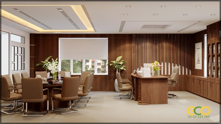 Thiết kế thi công nội thất văn phòng làm việc rộng rãi, thoải mái