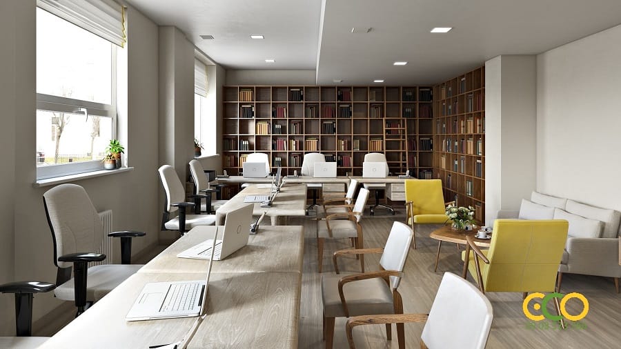 Báo giá thiết kế thi công nội thất văn phòng theo yêu cầu 9 Thiết kế thi công nội thất văn phòng làm việc gọn đẹp