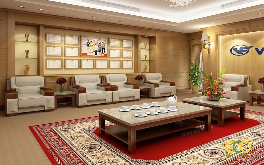 Thiết kế thi công nội thất văn phòng làm việc rộng lớn 