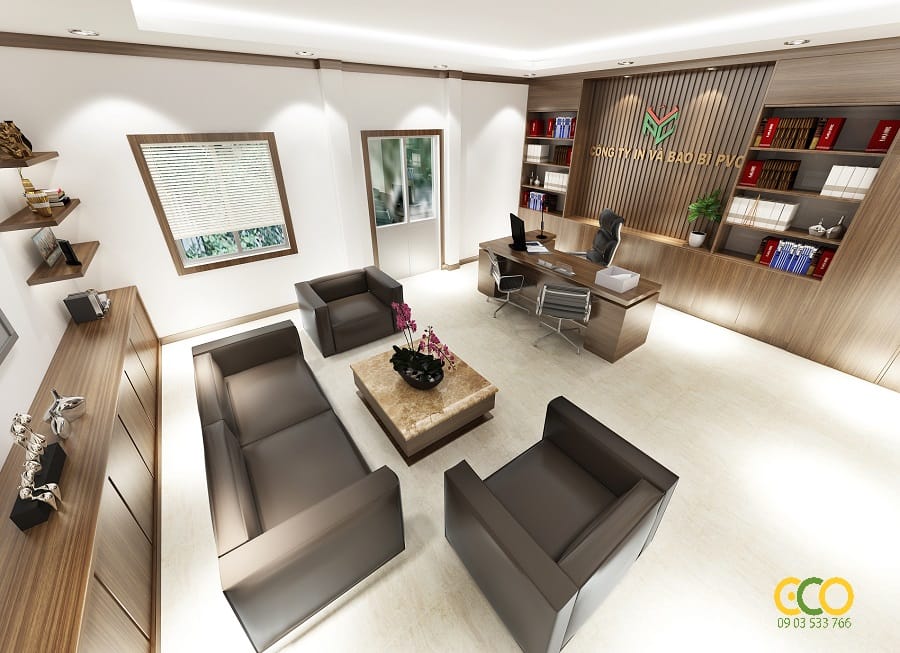 Thiết kế thi công nội thất văn phòng làm việc rộng rãi