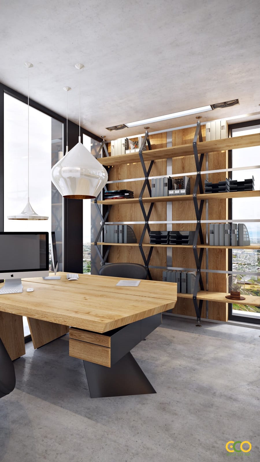 Thiết kế thi c&ocirc;ng văn ph&ograve;ng l&agrave;m việc đẹp 