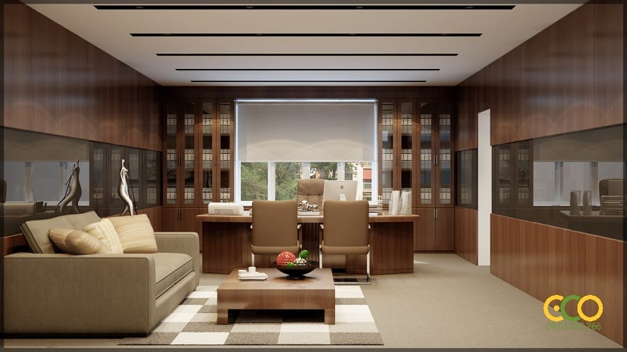 Thiết kế thi công nội thất phòng làm việc giám đốc