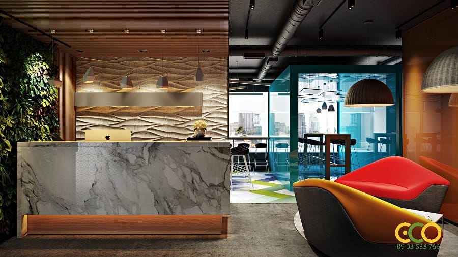 Thiết kế thi công nội thất văn phòng làm việc sáng tạo, năng động