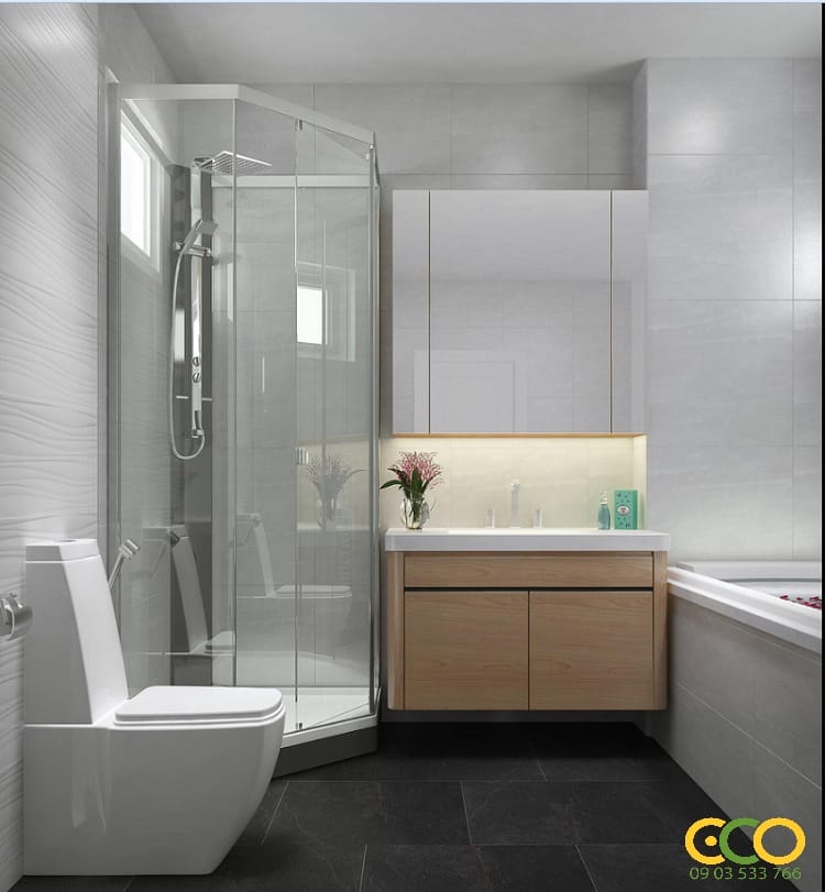 Thiết kế thi công nội thất chung cư hiện đại 2 phòng ngủ 5 Thiết kế nội thất wc chung cư hiện đại