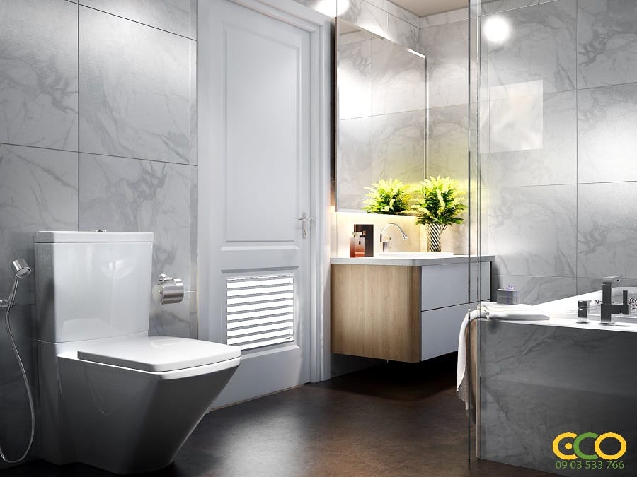 Thiết kế thi công nội thất wc chung cư sang trọng hiện đại