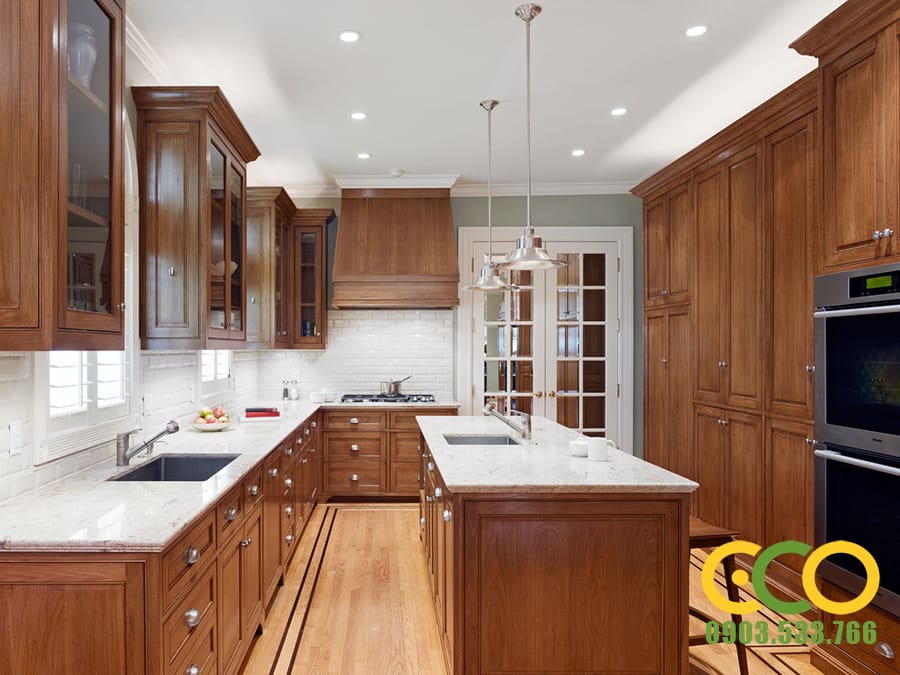 Tủ bếp gỗ tự nhiên - Giải pháp tốt nhất cho căn bếp gia đình Việt. 10 Tủ Bếp