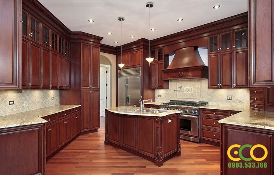 Tủ bếp gỗ tự nhiên - Giải pháp tốt nhất cho căn bếp gia đình Việt. 13 Tủ Bếp