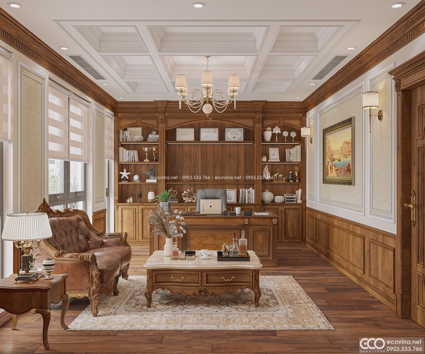 Thiet ke thi cong noi that biet thu tan co dien 6