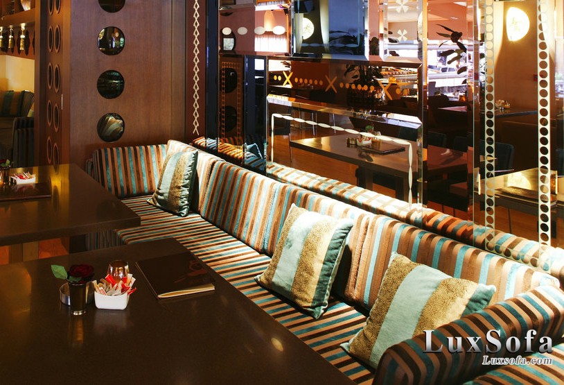 Sofa cafe vải sọc SCF30 1 sofa cafe vai soc sc30
