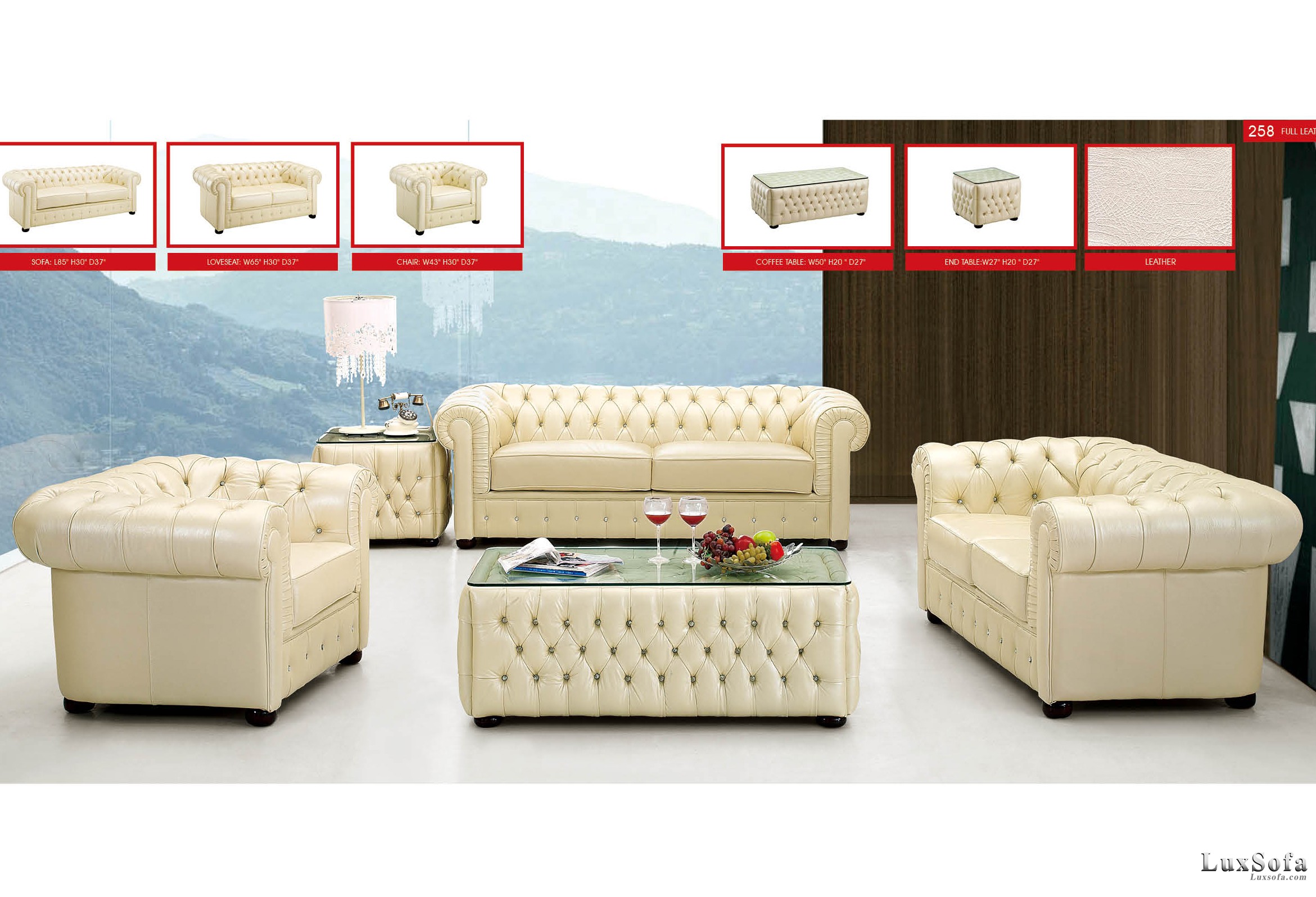 sofa co dien da mau trang SC11