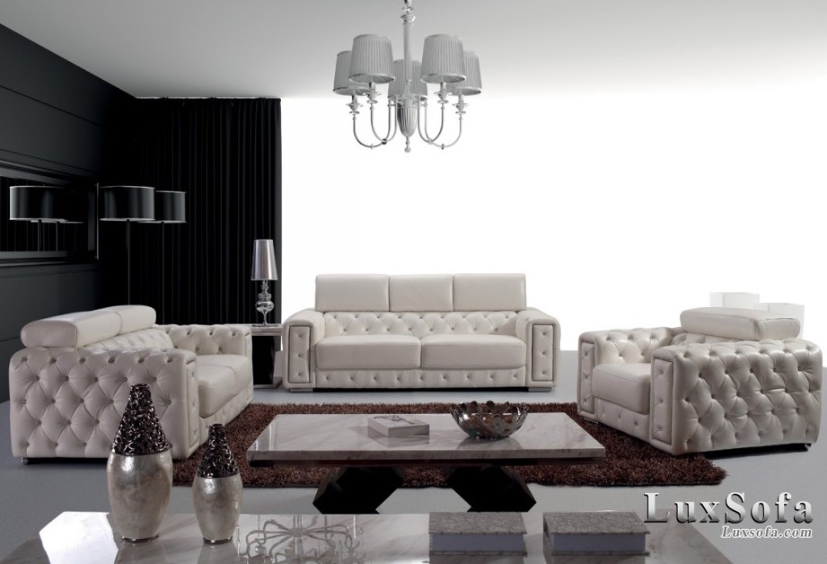 Sofa da sang trọng cho chung cư SD52 1 sofa da sang trong cho chung cu SD52