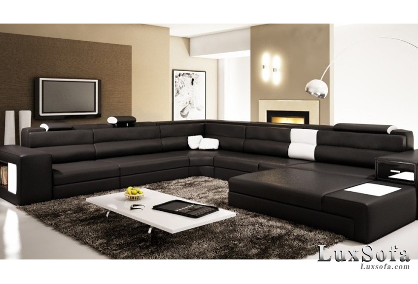 sofa da sang trong mau den SD54