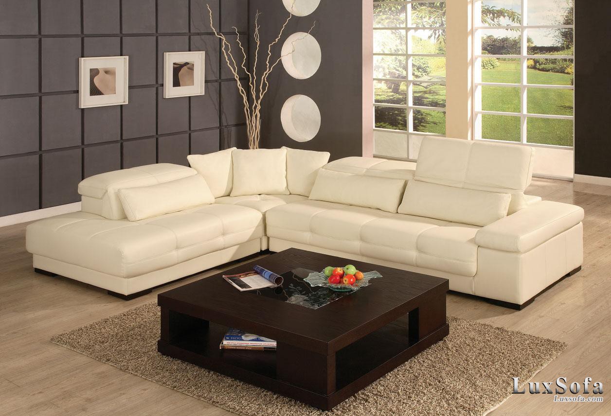 Sofa da thanh lịch màu trắng SD59 1 sofa da thanh lich mau trang SD59