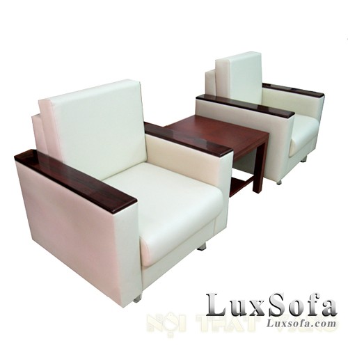 Sofa đơn da màu trắng S02 1 sofa don da mau trang SD02