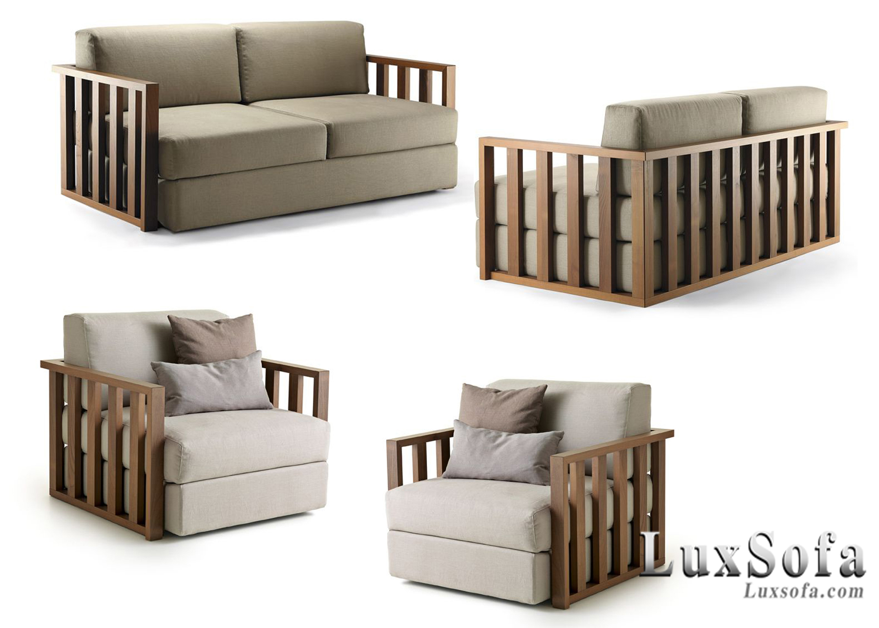 Bộ sofa gỗ phòng khách SG15 1 sofa go dep hien dai