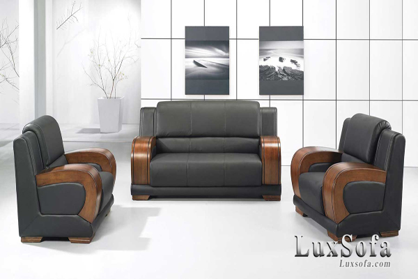 Sofa văn phòng tay gỗ SVP21 1 sofa van phong tay go svp21