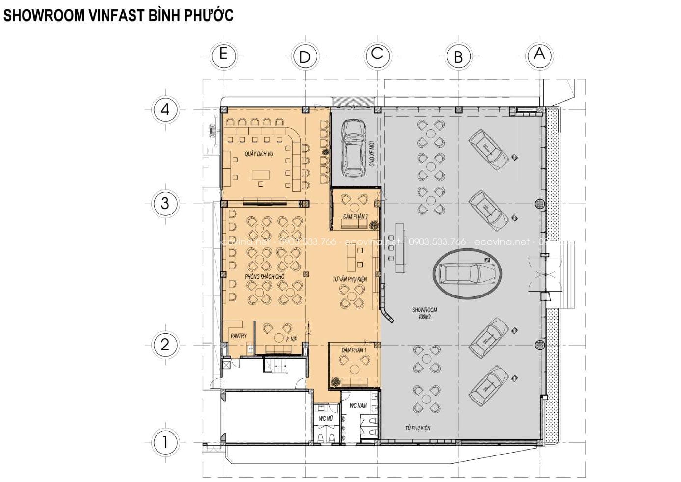 thiet ke thi cong noi that showroom hang vinfast chuan nhan dien 1