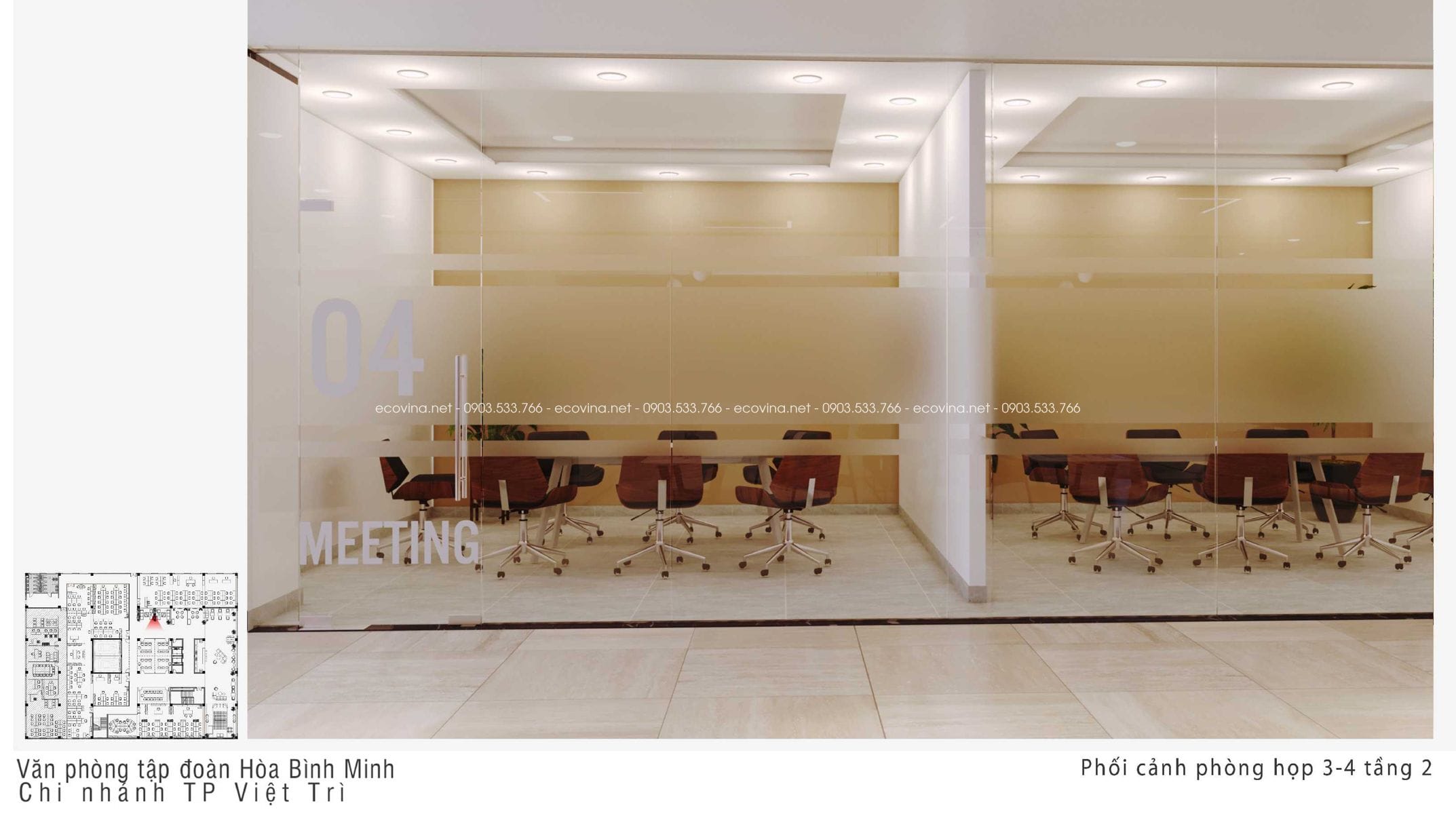 thiet ke thi cong noi that van phong Hoa Binh Minh viet tri dep 13