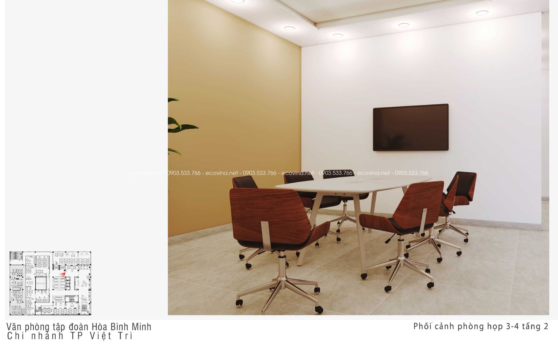 thiet ke thi cong noi that van phong Hoa Binh Minh viet tri dep 14