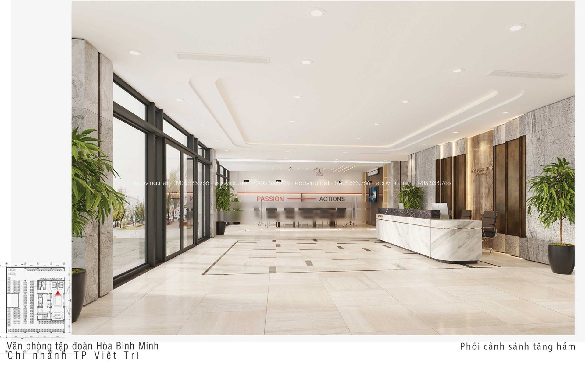 thiet ke thi cong noi that van phong Hoa Binh Minh viet tri dep 2