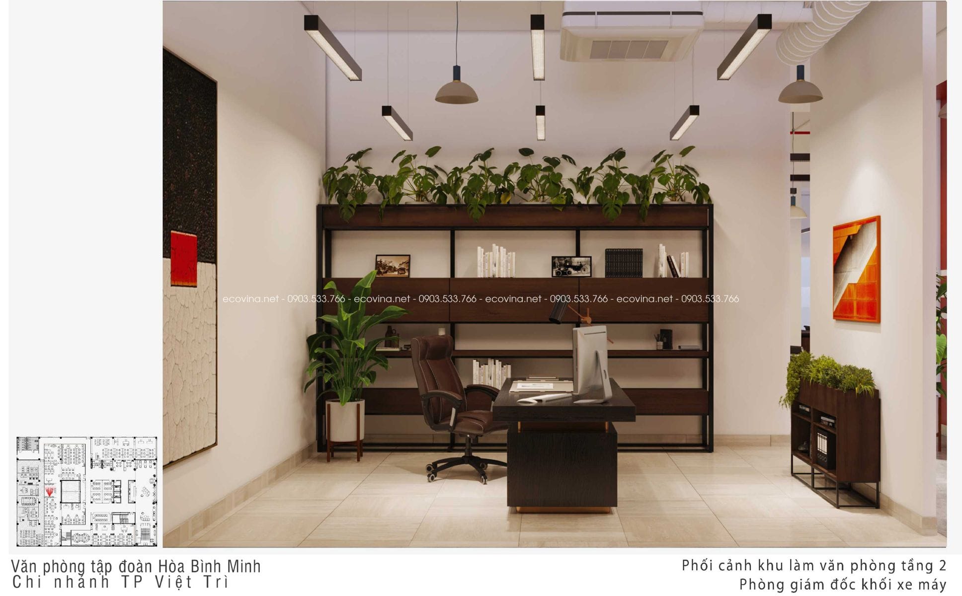 thiet ke thi cong noi that van phong Hoa Binh Minh viet tri dep 22