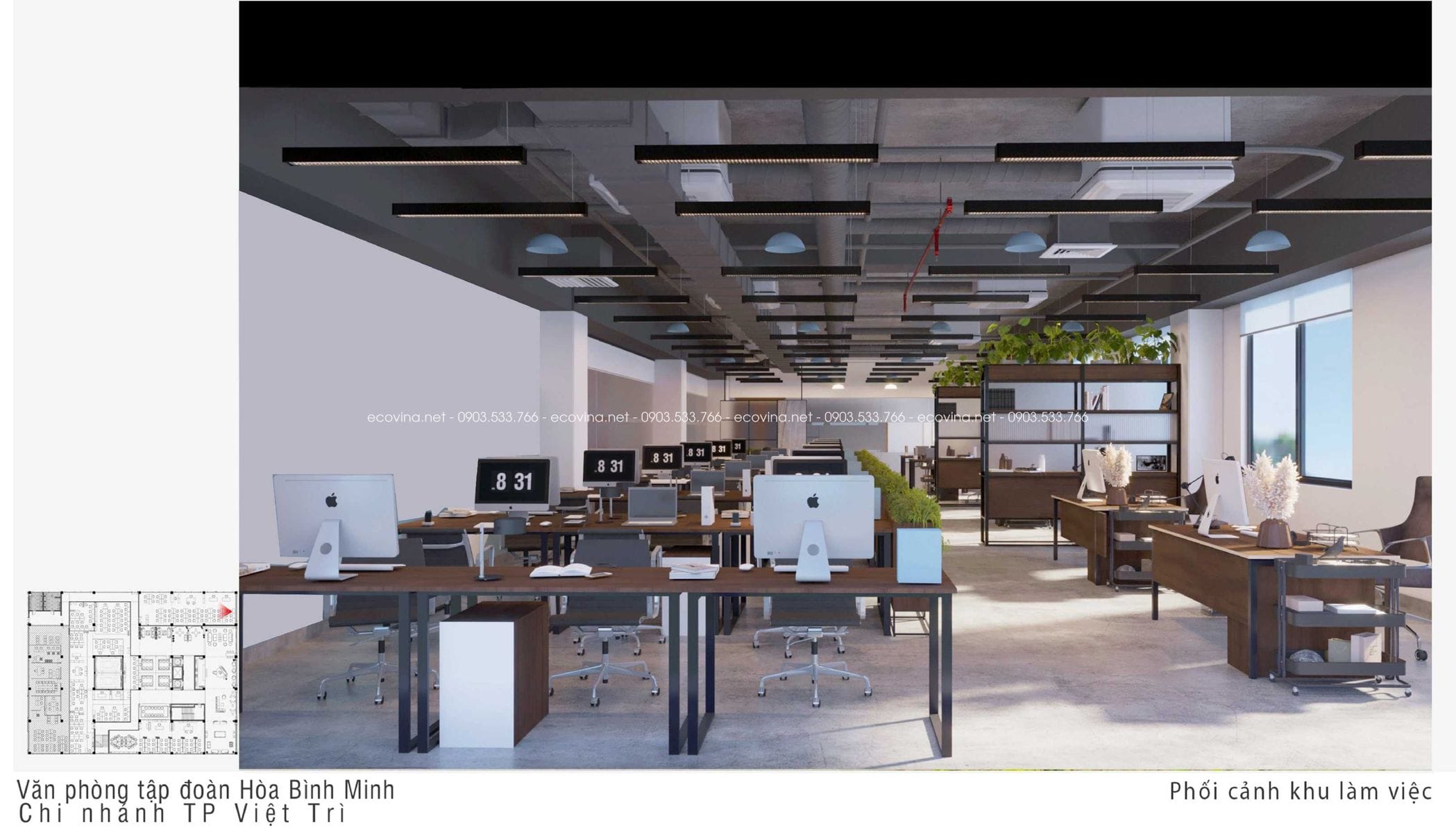 thiet ke thi cong noi that van phong Hoa Binh Minh viet tri dep 25
