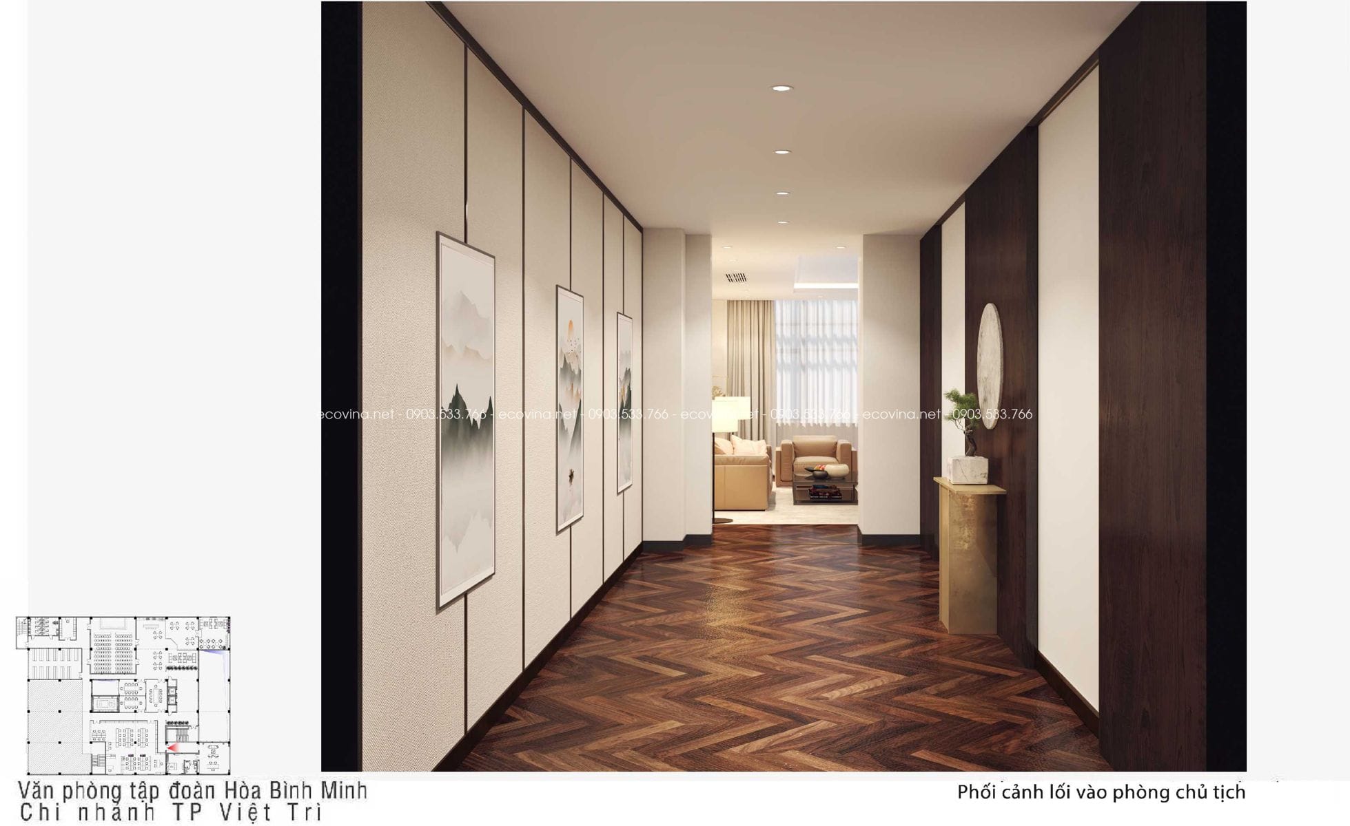 thiet ke thi cong noi that van phong Hoa Binh Minh viet tri dep 44