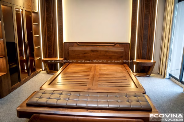 Nội thất Phòng ngủ gỗ óc chó đẳng cấp